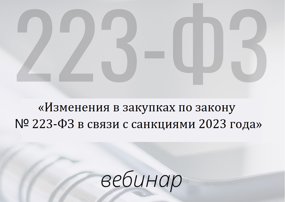 «Изменения в закупках по закону № 223-ФЗ в связи с санкциями 2023 года»